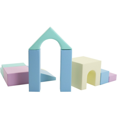 Zestaw miękkich modułów pastelowych Little Crawler 10 el. / Iglu