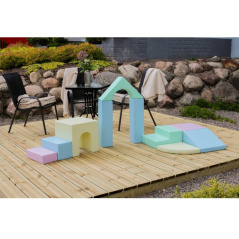 Zestaw miękkich modułów pastelowych Little Crawler 10 el. / Iglu