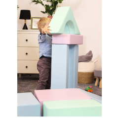 Zestaw miękkich modułów pastelowych Little Crawler 10 el. / Iglu