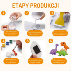 Odlewy gipsowe do pomalowania Zestaw dinozaury / Woopie