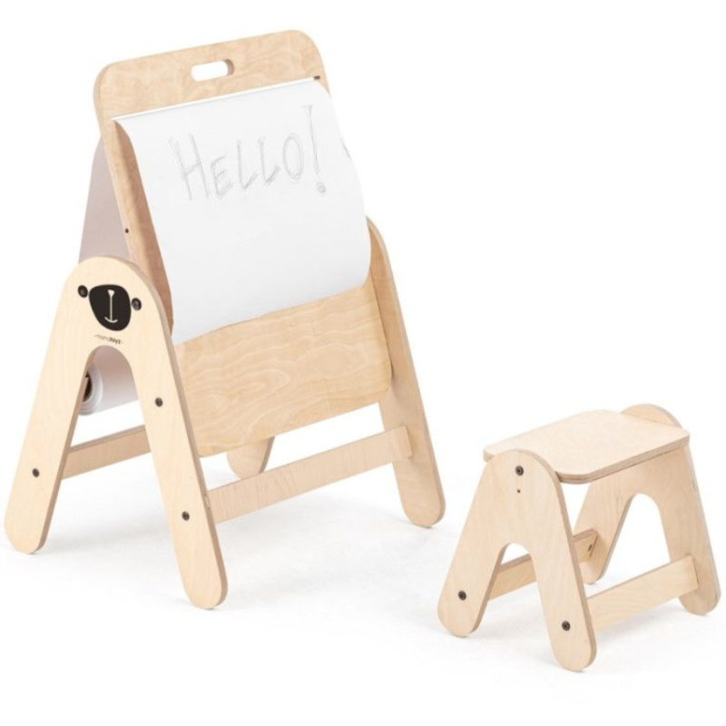 Regulowana sztaluga 2w1 z krzesełkiem Miś / MamaToyz