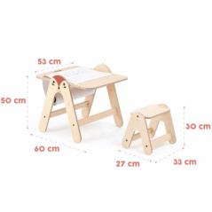 Regulowana sztaluga 2w1 z krzesełkiem Lis / MamaToyz