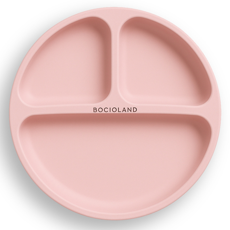Silikonowy talerzyk z podziałką i przyssawkami Różowy / Bocioland Silikonowy talerzyk z podziałką i przyssawkami Różowy / Bocioland