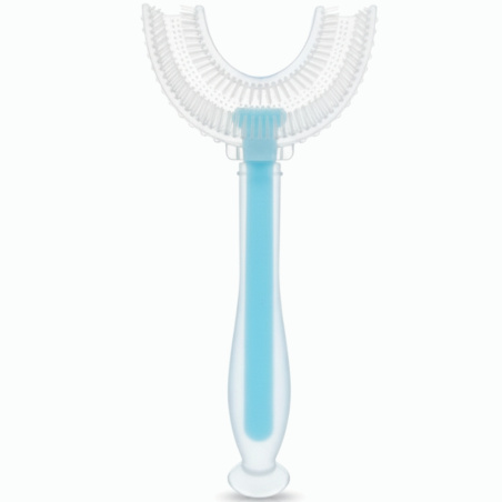 Szczoteczka silikonowa do zębów w kształcie U Niebieska / Bocioland