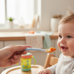 Silikonowa łyżeczka Niebieska / Bocioland