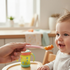 Silikonowa łyżeczka Różowa / Bocioland