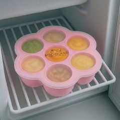 Silikonowa foremka do mrożenia żywności 7 komór Różowa / Bocioland