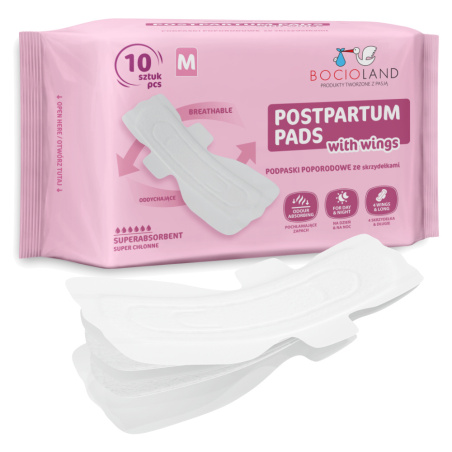Podpaski poporodowe ze skrzydełkami wysokochłonne 10 szt. / Bocioland