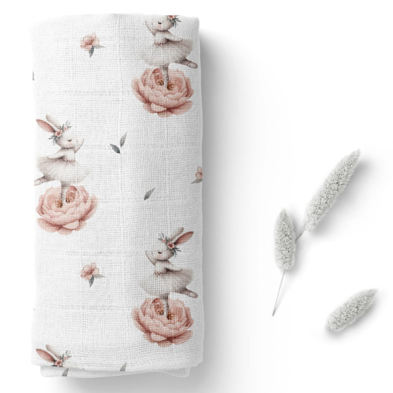 Pieluszka bambusowa 40x40 cm Króliczki / Bocioland