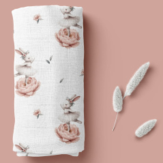 Pieluszka bambusowa 40x40 cm Króliczki / Bocioland