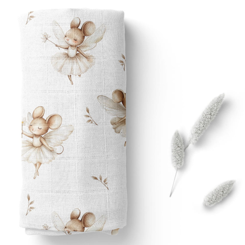 Pieluszka bambusowa 40x40 cm Myszki / Bocioland