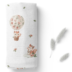 Pieluszka bambusowa 40x40 cm Wiewiórki / Bocioland