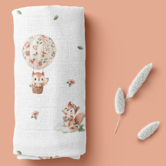 Pieluszka bambusowa 40x40 cm Wiewiórki / Bocioland