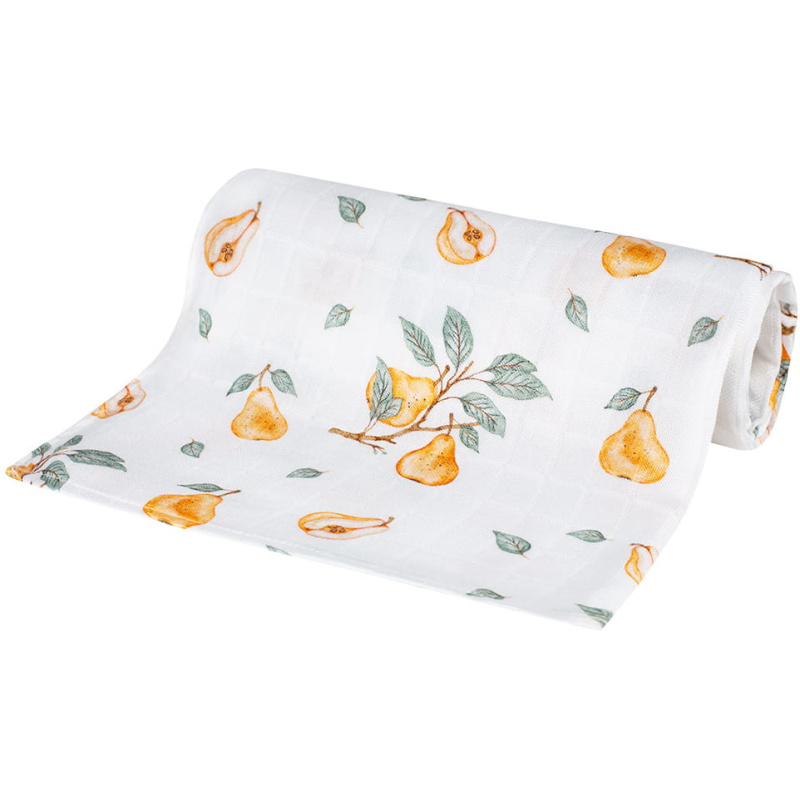 Pieluszka bambusowa 110x110 cm Gruszki / Bocioland Pieluszka bambusowa 110x110 cm Gruszki / Bocioland