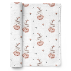 Pieluszka bambusowa 110x110 cm Króliczki / Bocioland