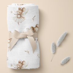 Pieluszka bambusowa 110x110 cm Myszki / Bocioland