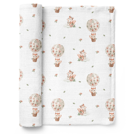 Pieluszka bambusowa 110x110 cm Wiewiórki / Bocioland
