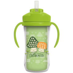 Butelka termiczna ze słomką 300 ml Zielona / Dr. Brown's