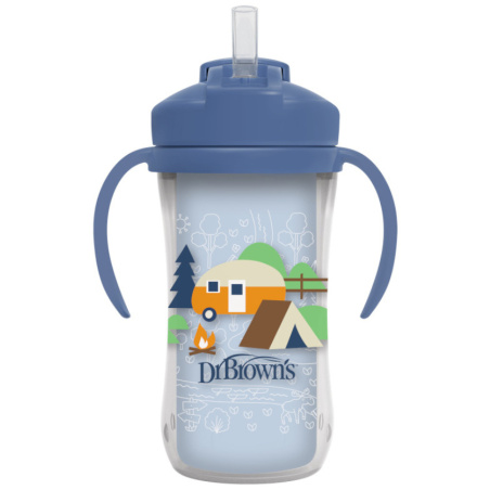 Butelka termiczna ze słomką 300 ml Niebieska / Dr. Brown's