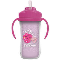 Butelka termiczna ze słomką 300 ml Różowa / Dr. Brown's