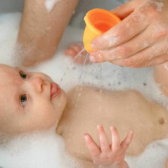 Dozownik mydła niebieska Kaczuszka + zabawki / Woopie