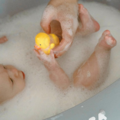 Dozownik mydła niebieska Kaczuszka + zabawki / Woopie