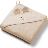 Ręczniczek bambusowy z kapturkiem i uszkami 100x100 cm Ciemny beżowy / Babyono