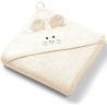 Ręczniczek bambusowy z kapturkiem i uszkami 100x100 cm Kremowy / Babyono