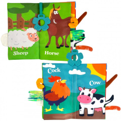 Książeczka sensoryczna z ogonkami Wiejskie zwierzątka / Woopie