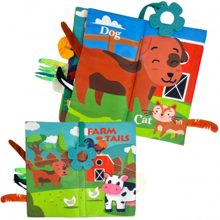 Książeczka sensoryczna z ogonkami Wiejskie zwierzątka / Woopie
