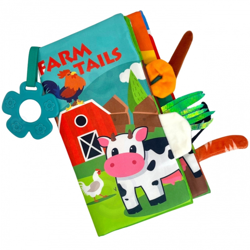 Książeczka sensoryczna z ogonkami Wiejskie zwierzątka / Woopie