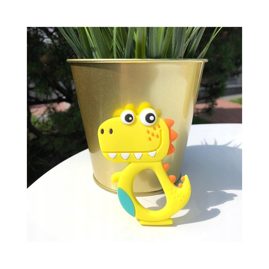Gryzak silikonowy Dino Żółty / Bocioland