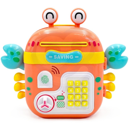 Interaktywna skarbonka edukacyjna Krabik pomarańczowy / Woopie