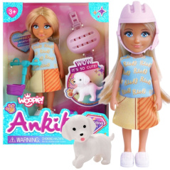 Lalka Ankiki z pieskiem i hulajnogą / Woopie