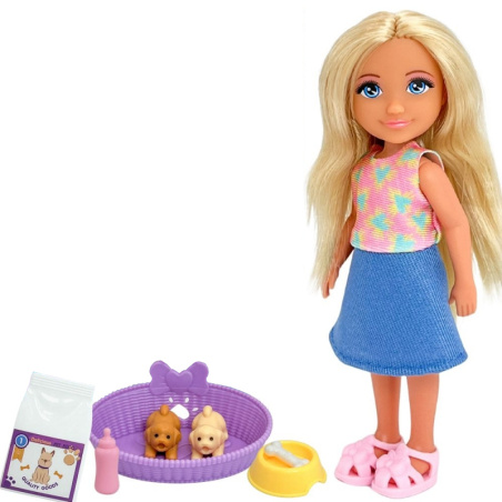 Lalka Ankiki ze szczeniaczkami i akcesoriami / Woopie
