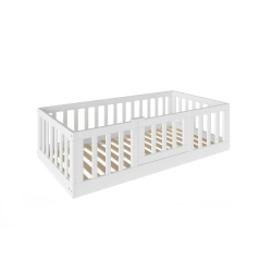 Łóżeczko młodzieżowe przypodłogowe Casa Białe 160x80 cm / YappyKids