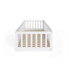 Łóżeczko młodzieżowe przypodłogowe Casa Białe 160x80 cm / YappyKids