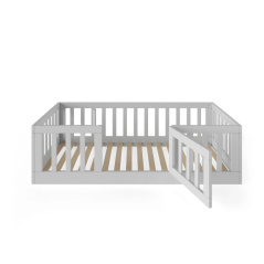 Łóżeczko młodzieżowe przypodłogowe Casa Szare 160x80 cm / YappyKids