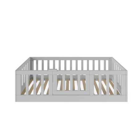 Łóżeczko młodzieżowe przypodłogowe Casa Szare 160x80 cm / YappyKids