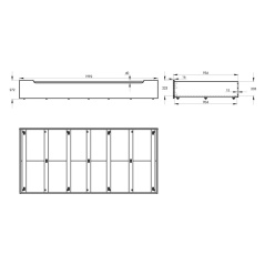 Szuflada Nap do łóżeczek 200x90 cm Szara / YappyKids
