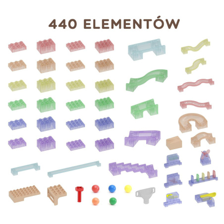 Zestaw konstrukcyjnych elementów do toru dla piłek STEM 440 el. / Masterkidz