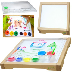 Przezroczysta tablica sensoryczna LED + Taca do malowania / Masterkidz