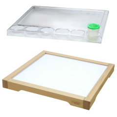 Przezroczysta tablica sensoryczna LED + Taca do malowania / Masterkidz