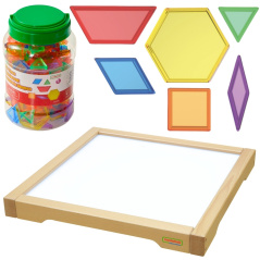 Przezroczysta tablica sensoryczna LED + Klocki 140 el. / Masterkidz