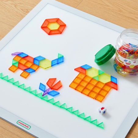 Przezroczysta tablica sensoryczna LED + Klocki 140 el. / Masterkidz