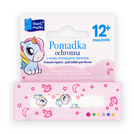 Pomadka ochronna o smaku różowej gumy balonowej 6,5g / Skarb Matki