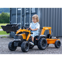 Traktor z przyczepą na pedały z łyżką i koparką Case / Falk