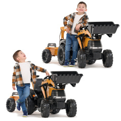 Traktor z przyczepą na pedały z łyżką i koparką Case / Falk