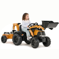 Traktor z przyczepą na pedały z łyżką i koparką Case / Falk