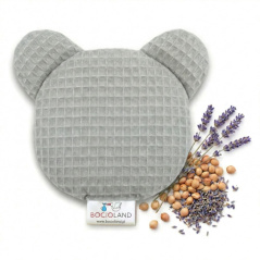 Termofor miś z pestkami wiśni i lawendą 180g Szary / Bocioland